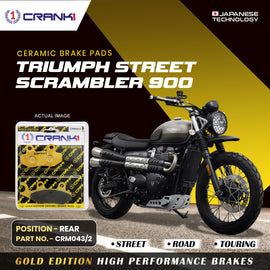 Ceramic Brake Pad For Triumph Street Scrambler 900 - Rear - CRM043/2 - 1 Set - Crank1