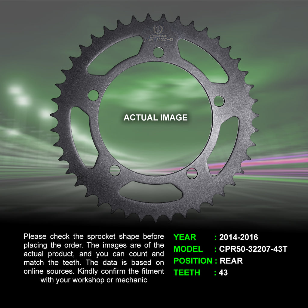 Sprocket For Triumph Thruxton 865 (2014-2016) - Rear - CPR50-32207-43T - CRANK1
