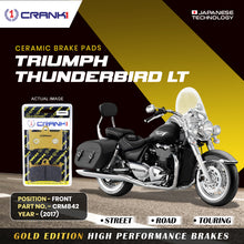 Load image into Gallery viewer, Ceramic Brake Pad For Triumph Thunderbird LT  (2017) - Front - CRM842 - 2 Sets - CRANK1