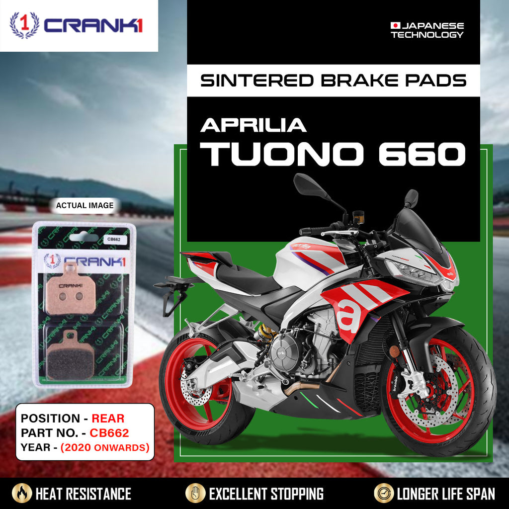 Sintered Brake Pads For Aprilia Tuono 660 (2020 Onwards) - Rear - CB662 - 1 Set  - CRANK1
