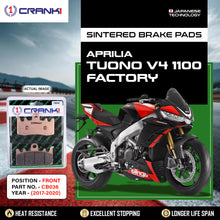 Load image into Gallery viewer, Sintered Brake Pads For Aprilia Tuono V4 1100 Factory (2017-2020) - Front - CB036 - 2 Sets  - CRANK1
