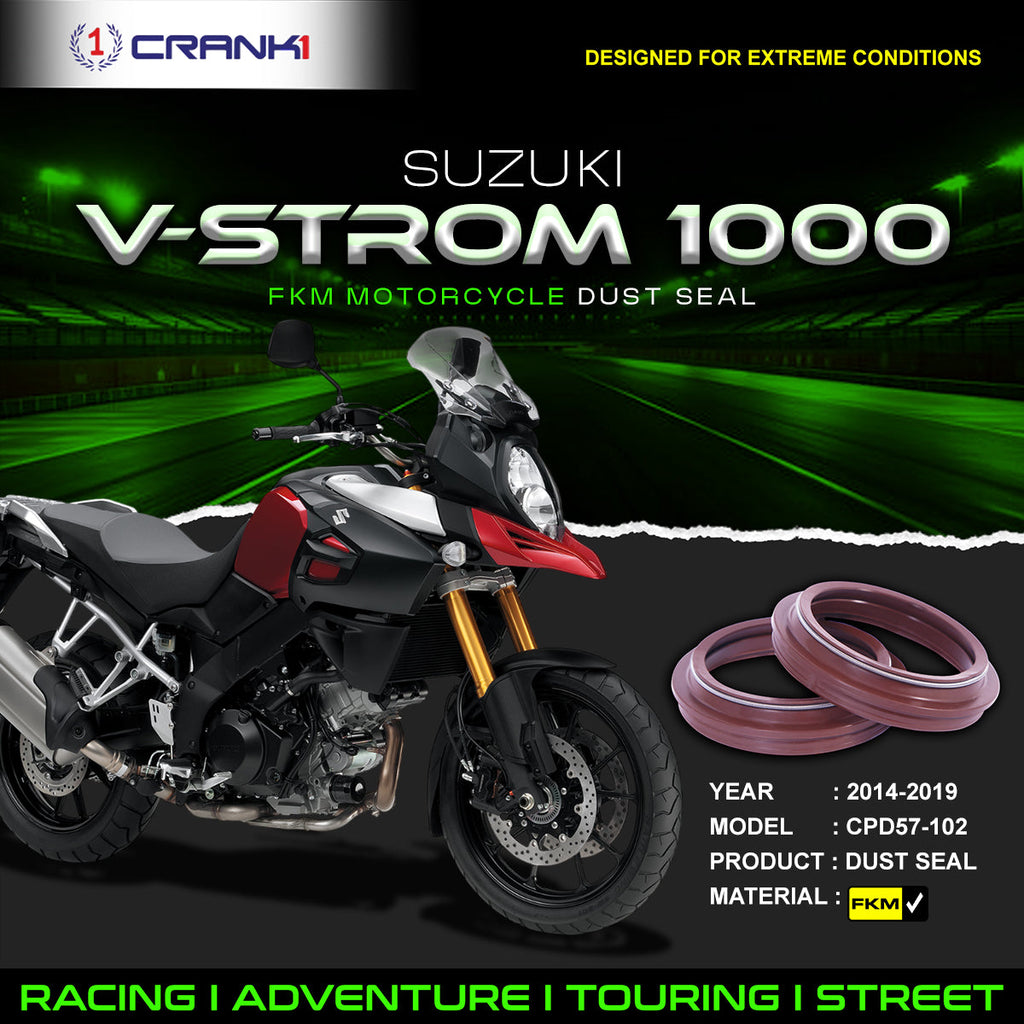 Fork Dust Seals Pair For Suzuki V-Strom 1000 (2014-2019) - CPD57-102 - CRANK1
