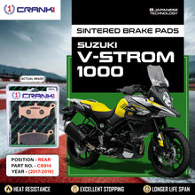 Load image into Gallery viewer, Sintered Brake Pads For Suzuki V-Strom 1000 (2017-2019) - Rear - CB914 - 1 Set - CRANK1