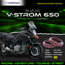 Fork Dust Seals Pair For Suzuki V-Strom 650 (2017-2022) - CPD57-108-1 - CRANK1