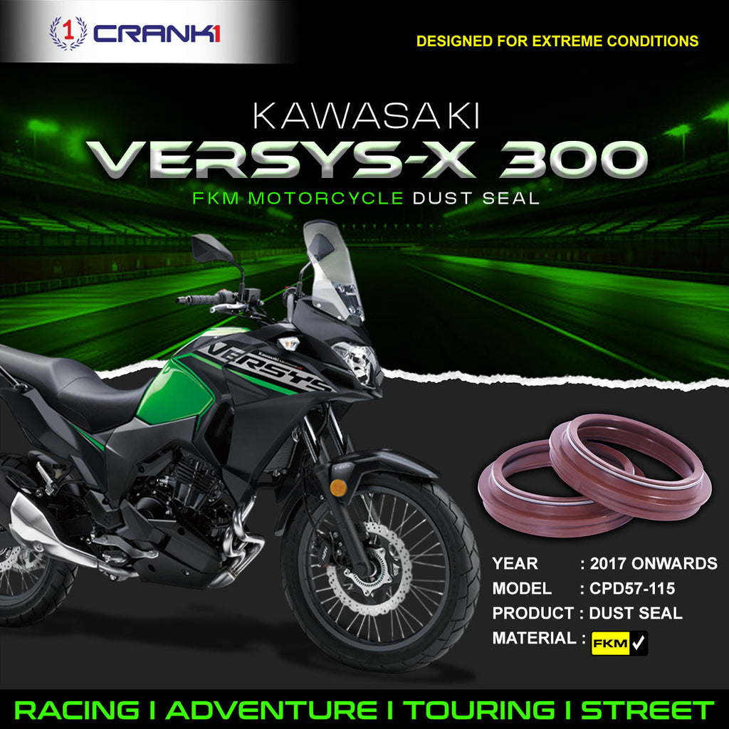 Fork Dust Seals Pair For Kawasaki Versys-X 300 (2017 Onwards) - CPD57-115 - CRANK1