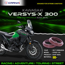 Load image into Gallery viewer, Fork Dust Seals Pair For Kawasaki Versys-X 300 (2017 Onwards) - CPD57-115 - CRANK1