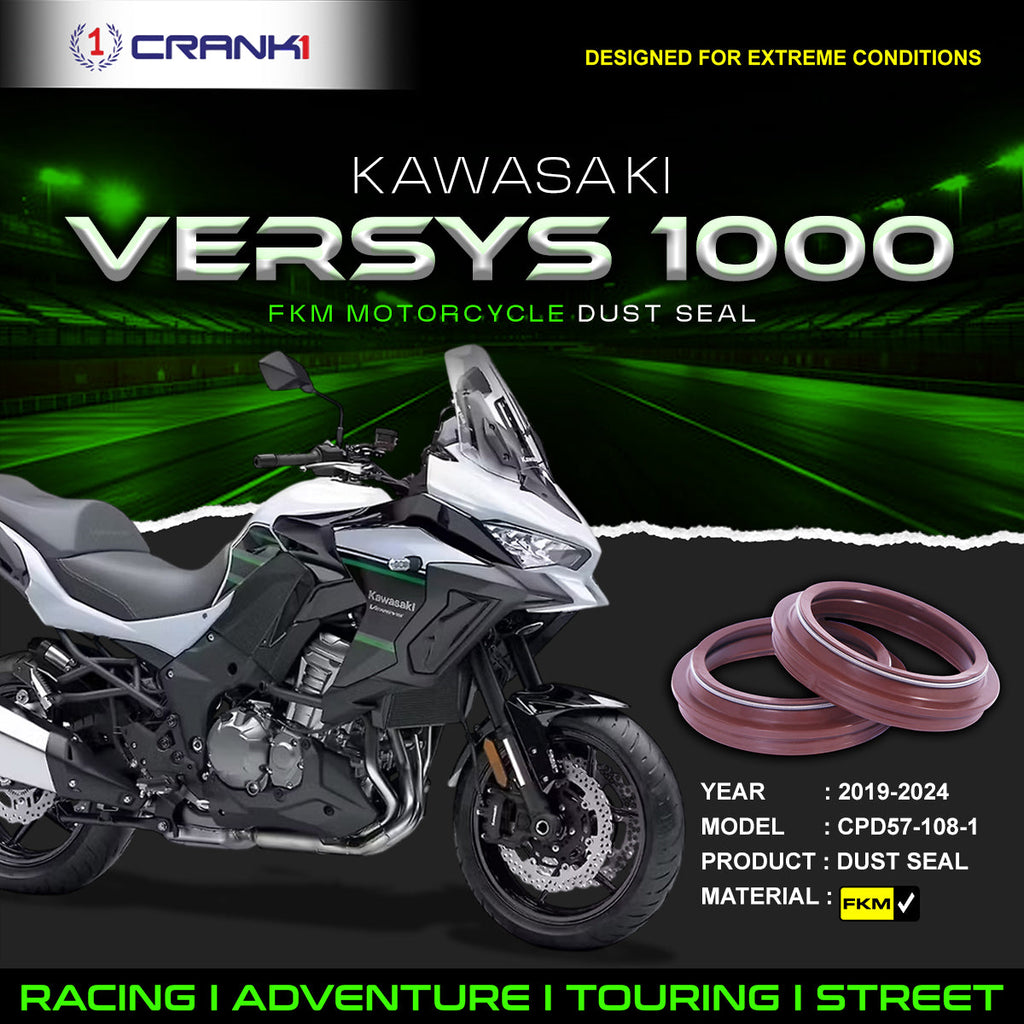 Fork Dust Seals Pair For Kawasaki Versys 1000 (2019-2024) - CPD57-108-1 - CRANK1