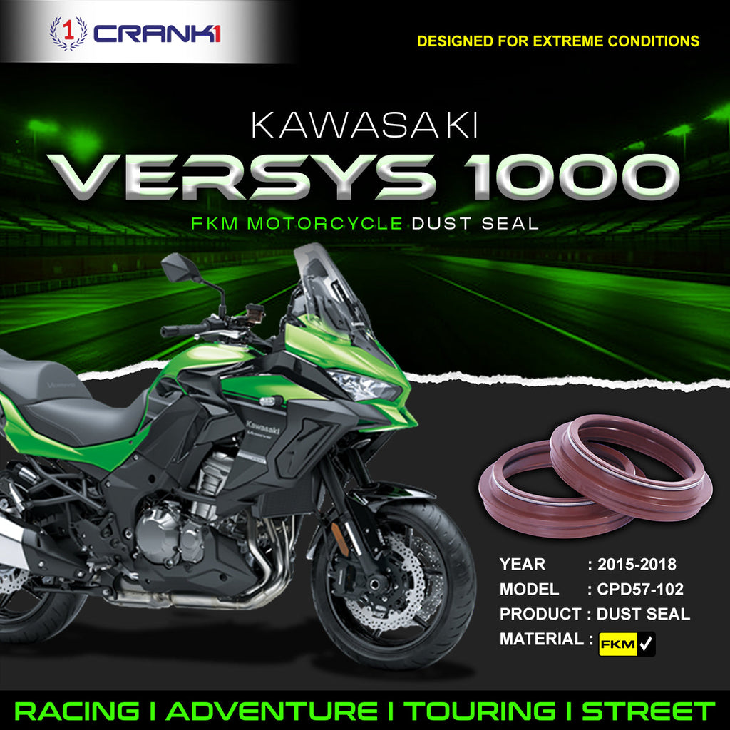 Fork Dust Seals Pair For Kawasaki Versys 1000 (2015-2018) - CPD57-102 - CRANK1