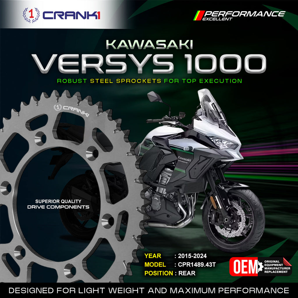 Sprocket For Kawasaki Versys 1000 (2015-2024) - Rear - CPR1489.43T - CRANK1