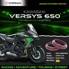 Load image into Gallery viewer, Fork Dust Seals Pair For Kawasaki Versys 650 (2022 Onwards) - CPD57-115 - CRANK1