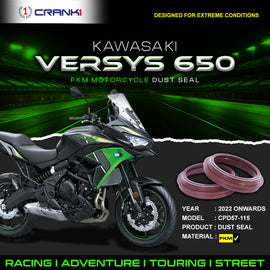 Fork Dust Seals Pair For Kawasaki Versys 650 (2022 Onwards) - CPD57-115 - CRANK1