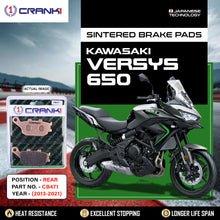 Load image into Gallery viewer, Sintered Brake Pads For Kawasaki Versys 650 (2013-2021) - Rear - CB471 - 1 Set - CRANK1