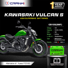 Load image into Gallery viewer, Battery For Kawasaki Vulcan S (2010-2025) - CB10S - Factory Activated - CRANK1