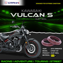 Load image into Gallery viewer, Fork Dust Seals Pair For Kawasaki Vulcan S (2015 Onwards) - CPD57-107 - CRANK1