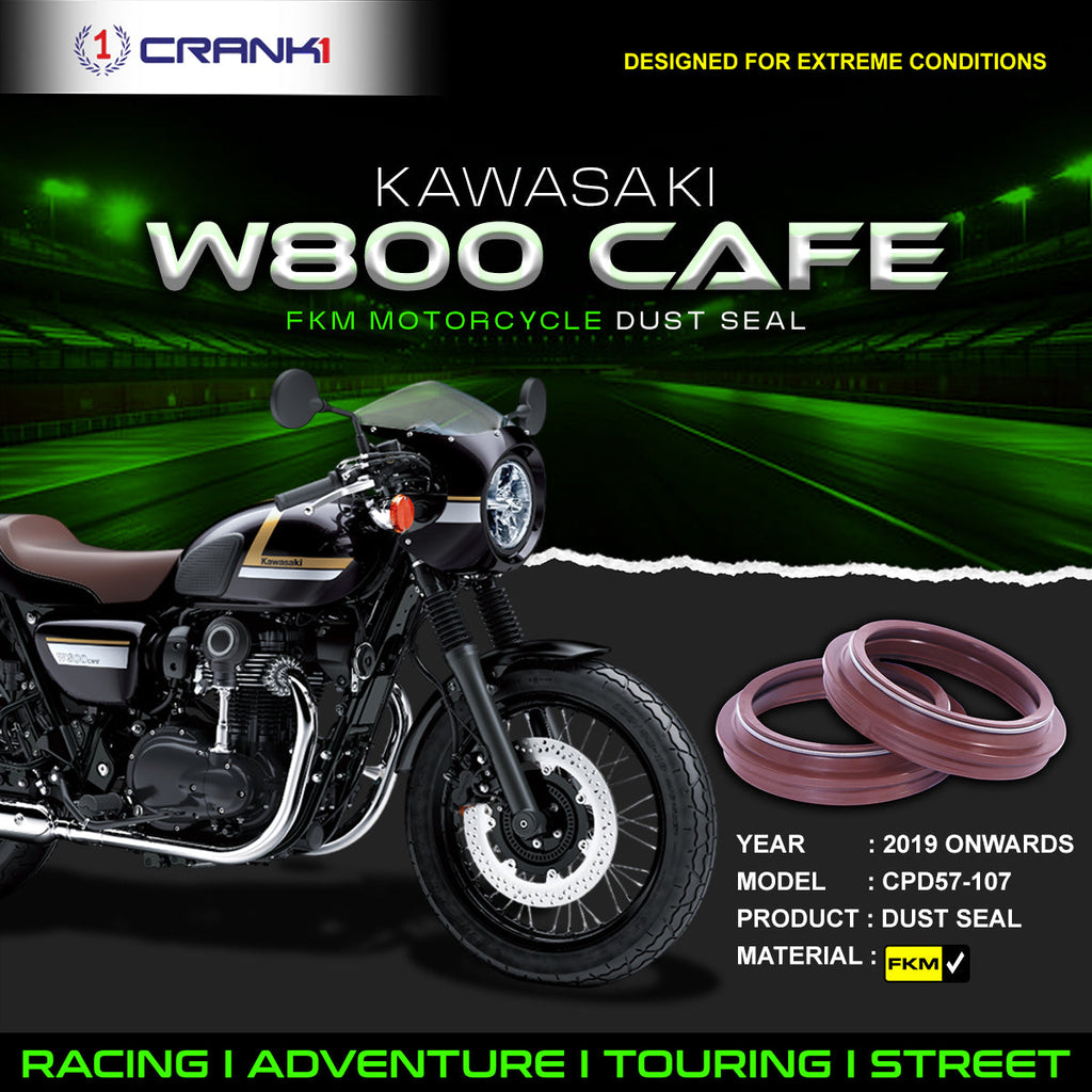 Fork Dust Seals Pair For Kawasaki W800 Cafe (2019 Onwards) - CPD57-107 - CRANK1