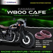 Load image into Gallery viewer, Fork Dust Seals Pair For Kawasaki W800 Cafe (2019 Onwards) - CPD57-107 - CRANK1