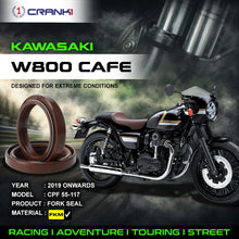 Load image into Gallery viewer, Fork Oil Seals Pair For Kawasaki W800 Cafe (2019 Onwards) - CPF55-117 - CRANK1