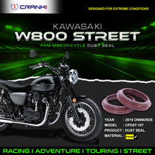 Load image into Gallery viewer, Fork Dust Seals Pair For Kawasaki W800 Street (2019 Onwards) - CPD57-107 - CRANK1