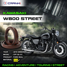 Load image into Gallery viewer, Fork Oil Seals Pair For Kawasaki W800 Street (2019 Onwards) - CPF55-117 - CRANK1