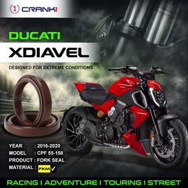 Fork Oil Seals Pair For Ducati XDiavel (2016-2020) - CPF55-158 - CRANK1
