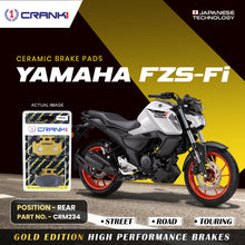 Load image into Gallery viewer, Ceramic Brake Pad For Yamaha FZS-Fi - Rear - CRM234 - 1 Set - CRANK1