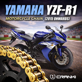 Chain For Yamaha YZF-R1 (2015 Onwards) - 525 Pitch x 114 Links Gold (ZVMX) - CRANK1