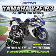 Load image into Gallery viewer, Oil Filter For Yamaha YZF-R3 (2015 Onwards) - CPO204 - CRANK1
