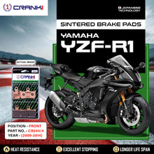 Load image into Gallery viewer, Sintered Brake Pads For Yamaha YZF-R1 (2009-2014) - Front - CB244/4 - 2 Sets Required - CRANK1