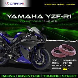 Fork Dust Seals Pair For Yamaha YZF-R1 (2015 Onwards) - CPD57-102 - CRANK1