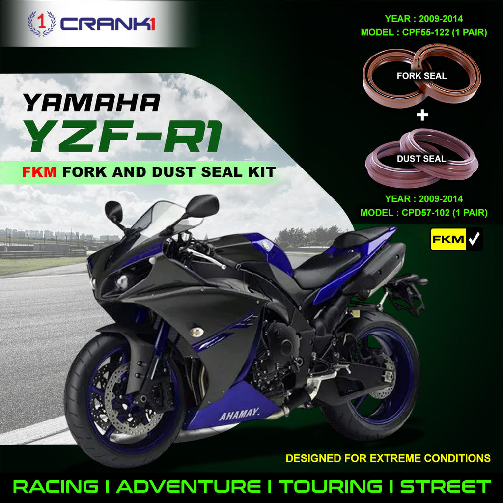Fork And Dust Seals Kit For Yamaha YZF-R1 (2009-2014) - CRANK1