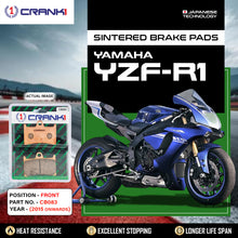 Load image into Gallery viewer, Sintered Brake Pads For Yamaha YZF-R1 (2015 Onwards) - Front - CB083 - 2 Sets - CRANK1