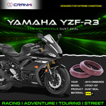 Load image into Gallery viewer, Fork Dust Seals Pair For Yamaha YZF-R3 (2015 Onwards) - CPD57-107 - CRANK1