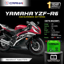 Load image into Gallery viewer, Battery For Yamaha YZF-R6 (2017-2021) - CB7S-BS - Factory Activated - CRANK1