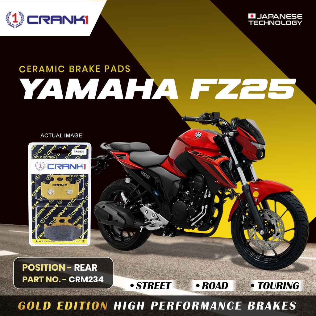 Ceramic Brake Pad For Yamaha FZ25 - Rear - CRM234 - 1 Set - CRANK1