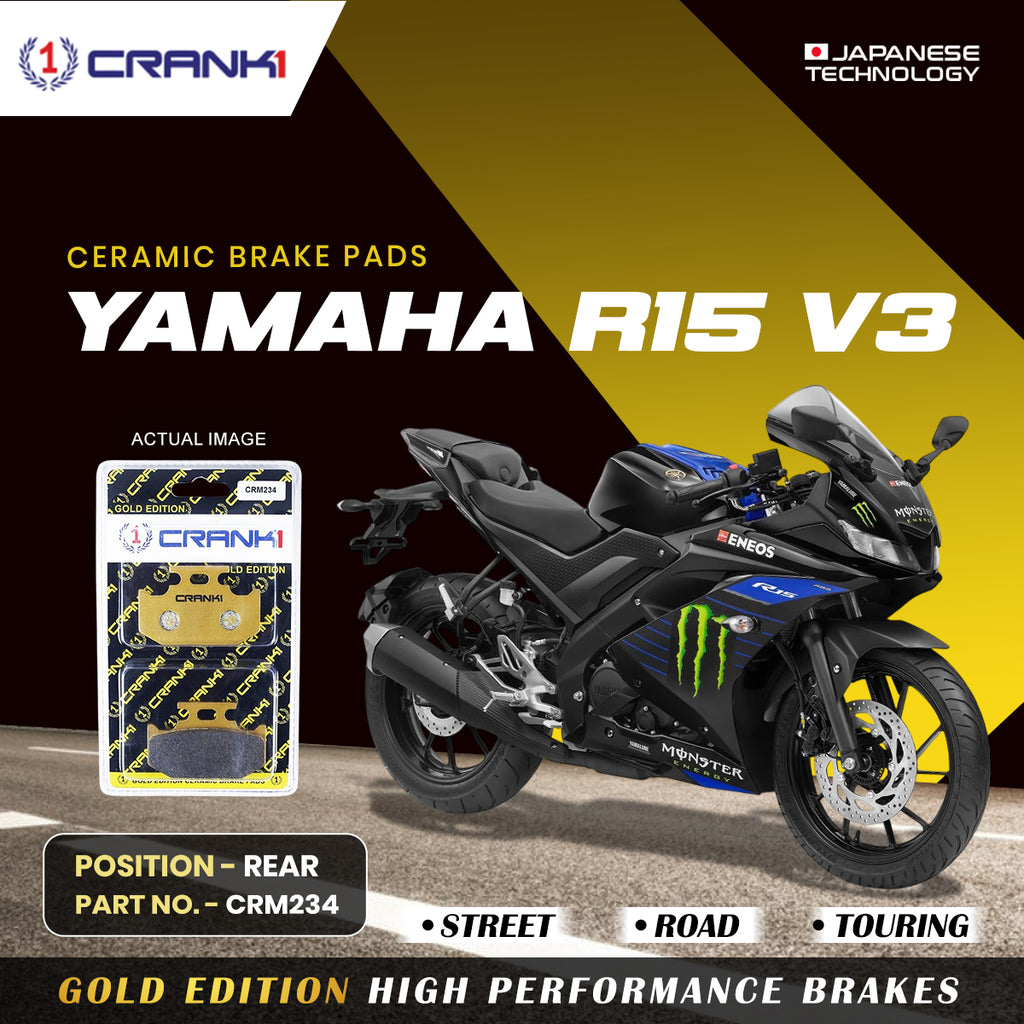 Ceramic Brake Pad For Yamaha R15 V3 - Rear - CRM234 - 1 Set - CRANK1