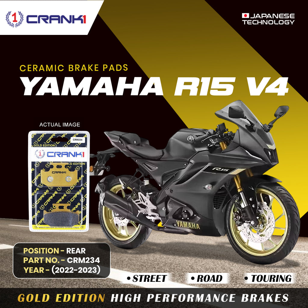 Ceramic Brake Pad For Yamaha R15 V4 (2022-2023) - Rear - CRM234 - 1 Set - CRANK1