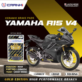 Ceramic Brake Pad For Yamaha R15 V4 (2022-2023) - Rear - CRM234 - 1 Set - CRANK1