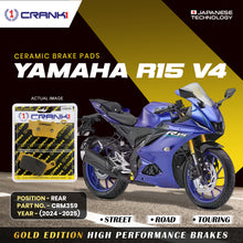 Load image into Gallery viewer, Ceramic Brake Pad For Yamaha  R15 V4 (2024-2025) - Rear - CRM359 - 1 Set - CRANK1
