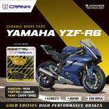 Ceramic Brake Pad For Yamaha YZF-R6 (2004-2018) - Rear - CRM361 - 1 Set - Crank1