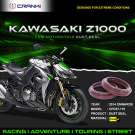 Fork Dust Seals Pair For Kawasaki Z1000 (2014 Onwards) - CPD57-115 - CRANK1