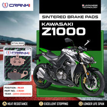 Load image into Gallery viewer, Sintered Brake Pads For Kawasaki Z1000 (2014 Onwards) - Rear - CB291 - 1 Set - CRANK1