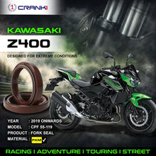 Load image into Gallery viewer, Fork Oil Seals Pair For Kawasaki Z400 (2019 Onwards) - CPF55-119 - CRANK1