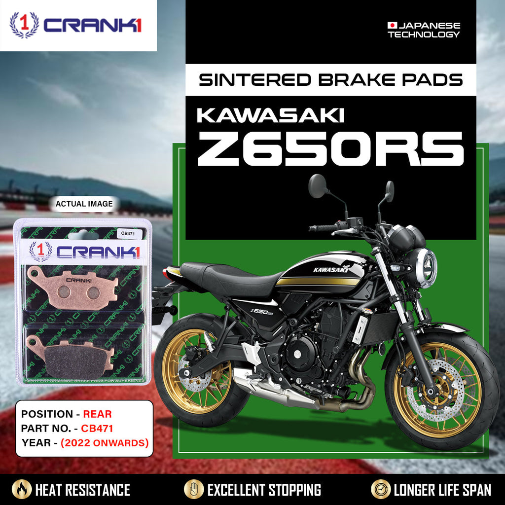 Sintered Brake Pads For Kawasaki Z650RS (2022 Onwards) - Rear - CB471 - 1 Set - CRANK1