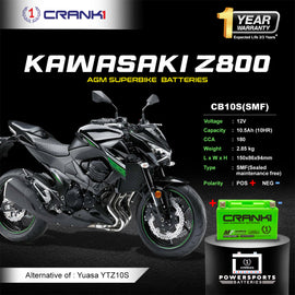 Battery For Kawasaki Z800 (2017-2025) - CB10S - Factory Activated - CRANK1