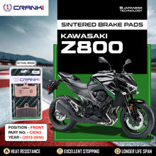 Load image into Gallery viewer, Sintered Brake Pads For Kawasaki Z800 (2013-2016) - Front - CB743 - 2 Sets Required - CRANK1