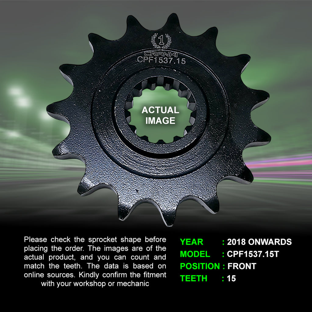 Sprocket For Kawasaki Z900RS Cafe (2018 Onwards) - Front - CPF1537.15T - CRANK1