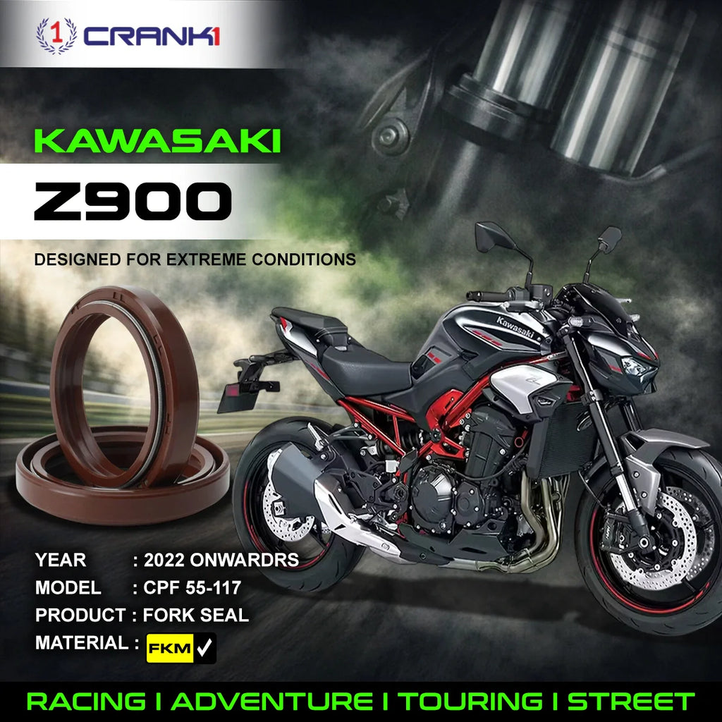 Fork Oil Seals Pair For Kawasaki Z900 (2022 Onwards) - CPF55-117 - CRANK1