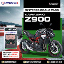 Load image into Gallery viewer, Sintered Brake Pads For Kawasaki Z900 (2017-2025) - Front - CB743 - 2 Sets Required - CRANK1