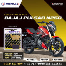 Load image into Gallery viewer, Ceramic Brake Pad For Bajaj Pulsar N250 (2021-2025) - Rear - CRM4174 - 1 Set - CRANK1
