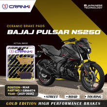 Load image into Gallery viewer, Ceramic Brake Pad For Bajaj Pulsar NS250 (2021-2025) - Rear - CRM4174 - 1 Set - CRANK1